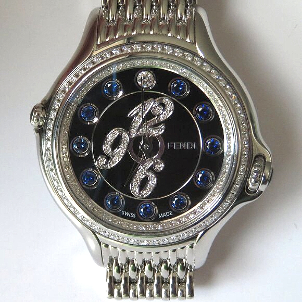 FENDI Stainless Steel Topaz DIAMOND Crazy Carats Double Diamond Bezel Watch